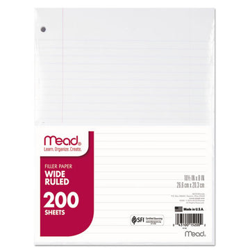 Mead® Filler Paper, 3-hole, 8.5 X 11, College Rule, 200-pack freeshipping - TVN Wholesale